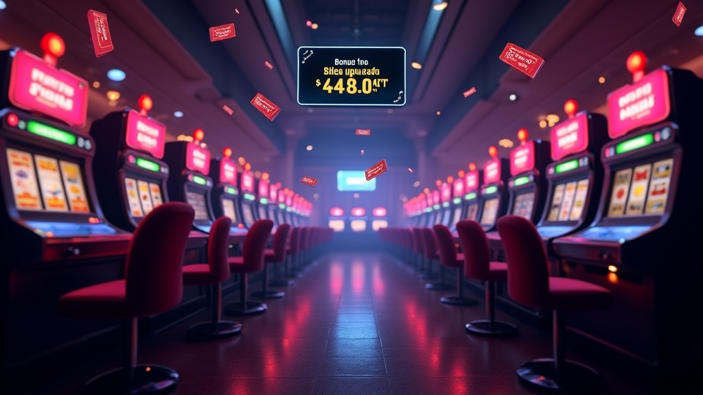 Banners de promoções de casino com código promocional em destaque